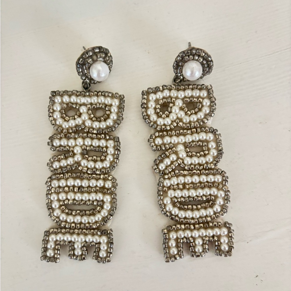 Pearl Beaded Bride Earrings
